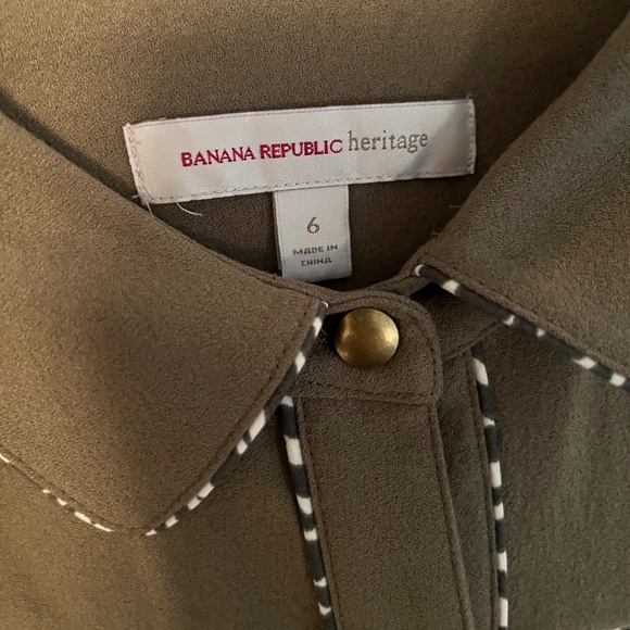2 for $20 Banana Republic Heritage Shirt Dress in Olive Green EUC Size 6 - Picture 4 of 5